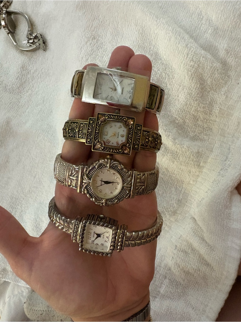 Ornate Silver-Tone Women's Bracelet Watch with Filigree Band